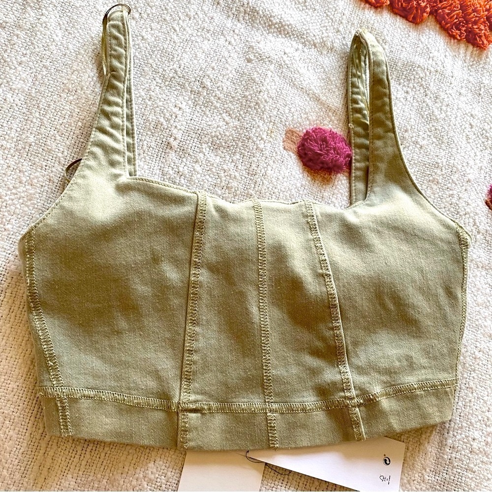 NET ZARA HIGH STRETCH DENIM TOP - Picture 10 of 14
